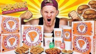 THE $100 POPEYES MENU CHALLENGE! (12,000+ CALORIES)