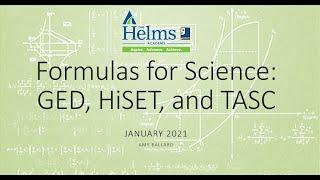 Formulas for the Science Test | GED, HiSET, and TASC Science Prep