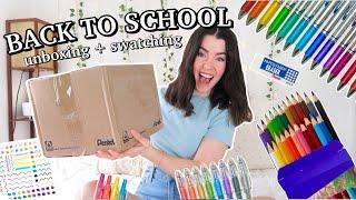 SCHOOL SUPPLIES HAUL️    (unboxing & swatching!!)