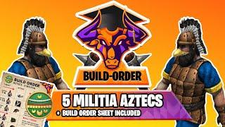 Build Order Tutorial - 5 Militia Aztecs with Sheet Included 4k Resolution