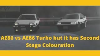 Initial D Battle Stage AE86 vs AE86 Turbo but it has Second Stage Colouration