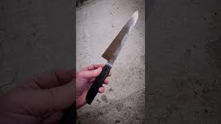 Кованый кухонный нож ручной работы. N690 и морёный дуб. #kitchenknife #кухонныеножи