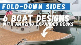 6 Boat Designs with FOLD-DOWN SIDES for Extended Decks, Swim Platforms and Water Access