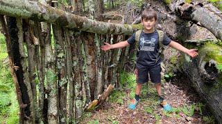 Little Kid Builds A Bushcraft Shelter | Episode 1