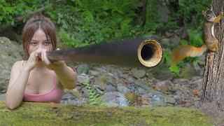 Special Way of Hunting With a Blow Gun - Small Tribe's Survival Skills/ Learn to be a Hunter, Part 5