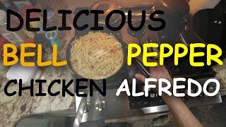 bell pepper chicken alfredo /// ddaaggeett