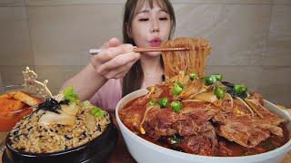 Pork Back-bone Stew radish kimchi REAL SOUND ASMR MUKBANG