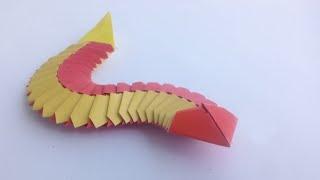 Змея подвижная из бумаги, Snake movable from paper