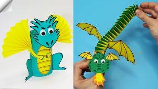6 DIY easy way 3D paper DRAGON