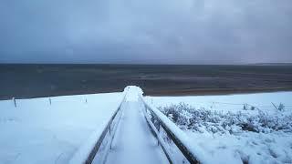 Cape Cod Beach in Winter Stock Footage #204a