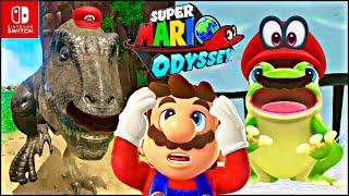 VIREI UM SAPO E UM DINOSSAURO EM SUPER MARIO ODYSSEY #1 GAMEPLAY PETER TOYS