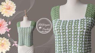 Yaz Esintisi Yeşil ve Beyaz Tığ İşi Bluzumla Tanışın - Summer Breeze: Green and White Crochet Blouse