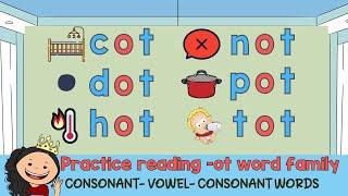 -OT Word Family | PRACTICE READING CVC WORDS | Learn How To Read | Reading 3-Letter Words