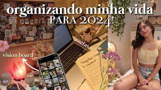 Organizando a minha vida para 2024 Metas, vision boards, dicas e + 