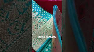 Beautiful satin silk light green traditional butti and Banarasi typical pallu design || #saree