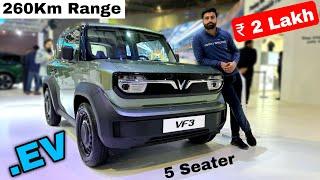 New VINFAST VF3 5 Seater Electric Car | ₹2 Lakh | 260 Km Range | Most Affordable Best Ev Car 2025