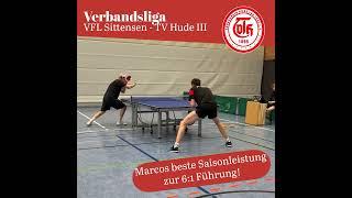 Verbandsliga: VFL Sittensen - TV Hude 3 Zusammenfassung #tischtennis #verbandsliga