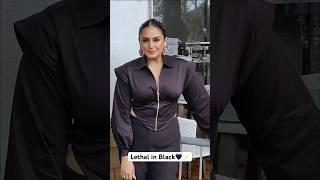 “Lethal yet Gorgeous in Black: Huma Qureshi for the Tarla Dalal Promos”