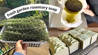  Making soap with fresh rosemary from my garden