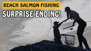 We Went Beach Fishing for Coho Salmon and this was Unexpected! #fishing #salmonfishing #seafishing