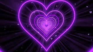 Neon Lights Love Heart Tunnel BackgroundPurple Heart Background corazones blanco y negro[10 Hours]