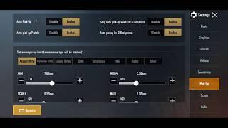 Auto pick up grenade & smoke pubg mobile settings