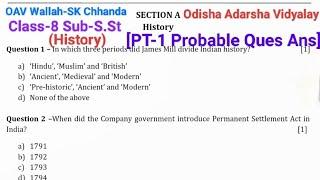 PT-1 (Periodic Test-1) Probable Ques Answer/Class.8 Sub-S.St (History)