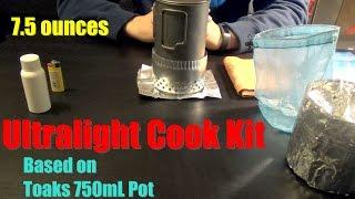 Ultralight Backpacking Cookset Based on Toaks Titanium 750mL