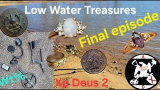 Low water Metal detecting reveals secret treasure normally under water Xp deus 2 part Final