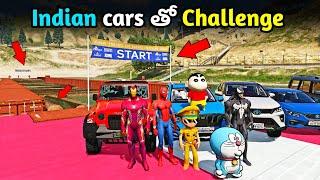 gta 5 Indian cars water ramp challenge telugu | gta 5 mega ramp challenge telugu