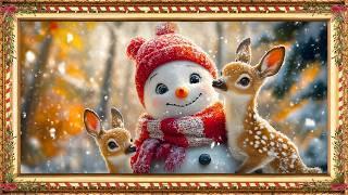 A Magical Walk in the Snow: Winter Snowmen That Tell Stories  | Christmas Art for Your TV in 4K️