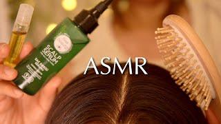 [ASMR] Hair Care with Wooden brushes and Scalp Serum | No Talking