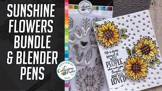 Sunshine Flowers Bundle and Coloring with Blender Pens