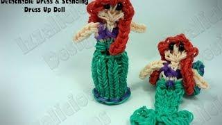 Rainbow Loom Princess Ariel Mermaid Figure - Detachable Standing Skirt Hiding a Mermaid Tail Doll