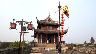 盘门景区，中国旅游精选4A景区，古苏州水陆城门，水乡风情，古建精品。