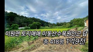 미원면 시골땅 토지매매 미동산수목원인근 답 총418평