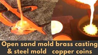 Open sand mold brass casting & steel mold copper coins - Casting Copper & Brass