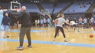 First nearly 18 minutes of #UNC practice on Media Day when the phrase "our pace" was yelled often.