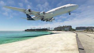 MSFS : 747@SXM - Amsterdam Schiphol - Sint Maarten Princess Juliana - Boeing 747-8i