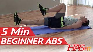 5 Min Beginner Ab Workout for Women & Men - HASfit Easy Core Exercises - Easy Ab Workouts - Easy Abs