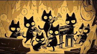 Cozy Black Cats & Deep Bass Groove Jazz Night