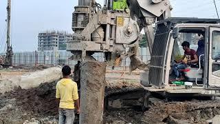 #Hydraulic Piling Rotary Drill Rig Installing Casing #Piling Machine @ Hydraulic Piling Rotary