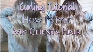 CURLING TUTORIAL | How I Style My Clients Hair | FLAT IRON Curls