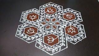 Aadi Madham Kolam || Flower Kolam || Lotus Kolam || Adventure Kolam