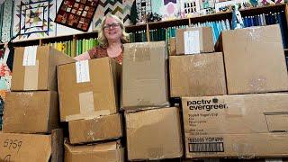 NEW FABRIC! The boxes piled up while we were at camp & on vacation and we finally opened them! Yay!