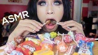 FIRST ASMR EATING MY HALLOWEEN CANDY ( CRUNCHY, STICKY,GOOEY )