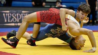 U15 Eymen Kopuz (TUR) vs Otso Yli-Hannuksela (FIN) 75kg. Greco-roman boys youth wrestling.