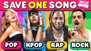 SAVE ONE SONG POP vs KPOP vs RAP vs ROCK | Music Quiz Challenge