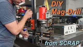 I built a Magnetic Drilling Machine from Scrap!