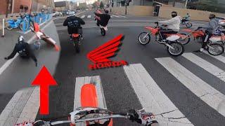 CR85 TAKEOVER IN PHILLY & BIKE BLOWS UP! * HE CRASHED!? *